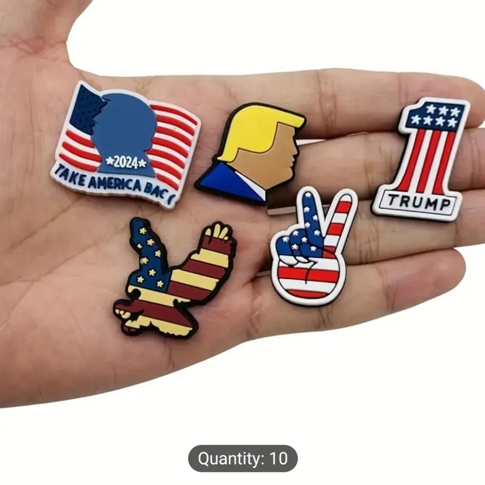 NWT! Trump 2024 Take America Back Croc Charms 10pcs NEW - Picture 4 of 6